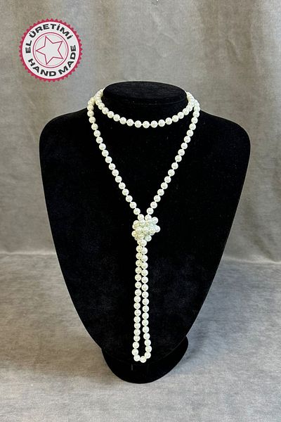 Uretti - Tuğba 9352 3225 Handmade White Pearl Necklace