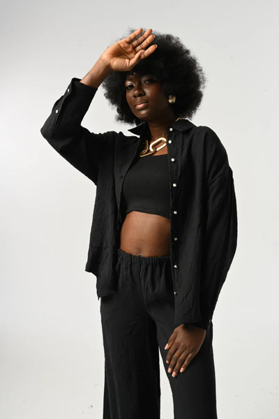 Orfeo Negro Πουκάμισο με τσαλακωμένο σχέδιο