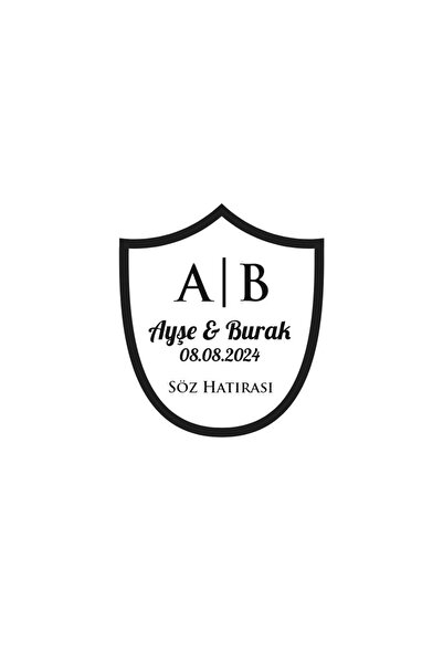 Reysa Tasarım ختم شيلد كلاسيك هينا للخطوبة والزفاف مقاس 3 × 3 سم ملصق مخصص / ...