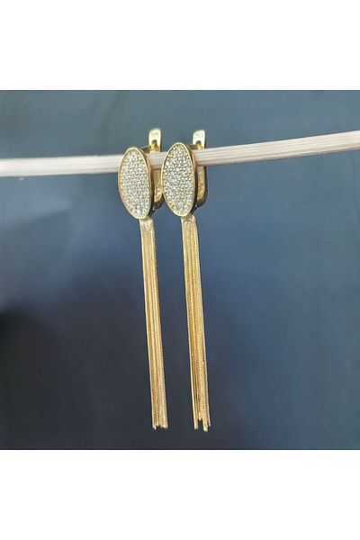 argint 925 Long earrings with stones
