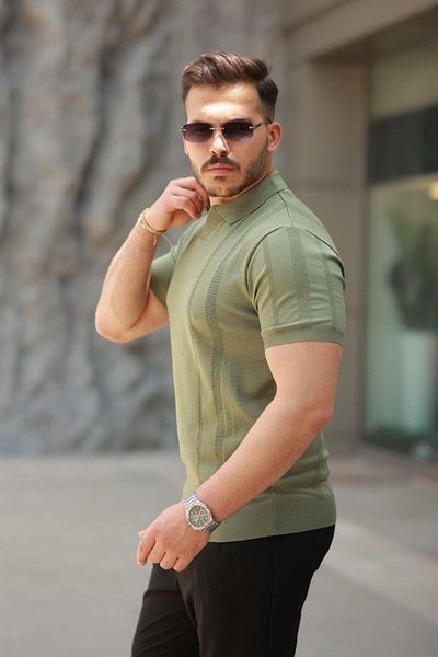 Aymood Men's Nurse Collar Short Sleeve T-Shirt