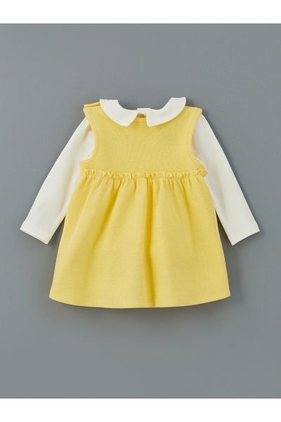 LC Waikiki Baby Collar Baby Girl Μπλούζα και Φόρεμα 2 τεμαχίων