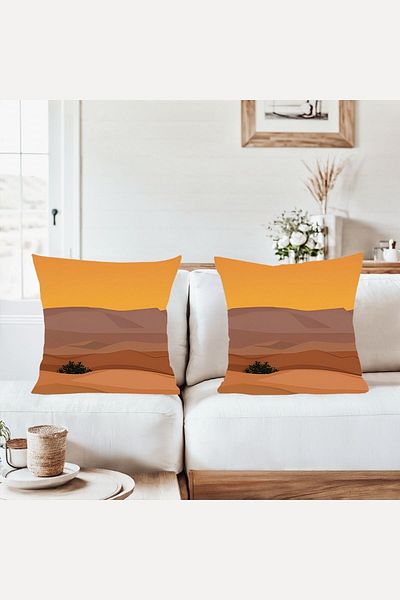 on the clouds Desert Pattern Combination Hidden Zippered Throw Pillow Cover Sofa Pillow Case Set (2Pcs)