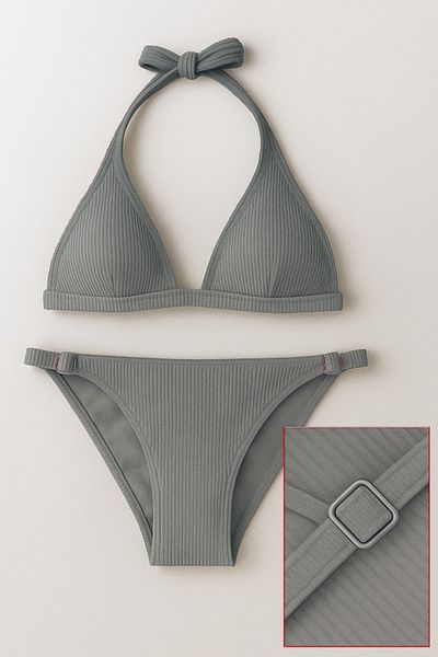 Pierre Cardin Γυναικείο Σετ Μπικίνι Μακρύ Τρίγωνο HR24BT006 – Κορδόνι, Χωρίς Στήριγμα, Μοντέλο Δέσιμο