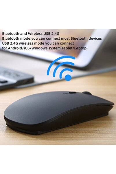 m.tk moveteck Tablet Telefon Laptop Windows Uyumlu Kablosuz Şarjlı Slim Renkli Bluetooth Mouse Fare