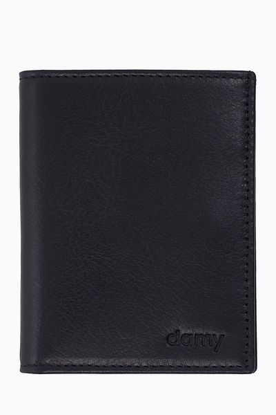DAMY Genuine Leather Vertical Men's Wallet – Credit Card Holder, Paper Money Compartment Wallet 216 - Black