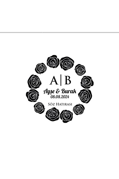 Reysa Tasarım خاتم خطوبة زفاف دائري مطلي بالذهب الوردي مقاس 3 × 3 سم ملصق مخص...