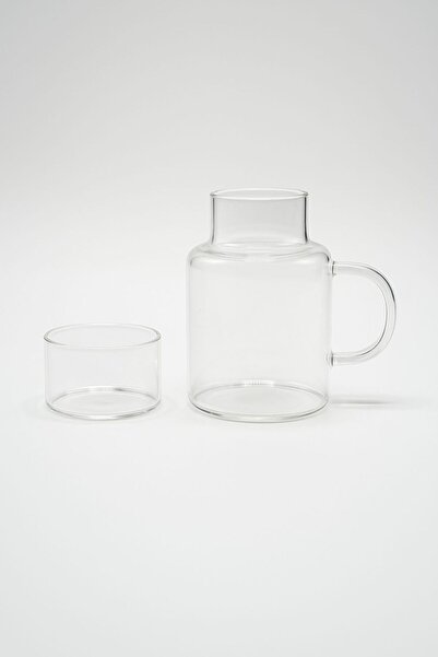 ERKUGO Borosilicate Glass Bedside Jug and Cup – 2 in 1 Design with Lid 600ml