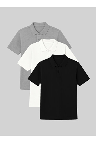 nacar çarşı Ανδρικό μπλουζάκι με κοντό μανίκι με λαιμόκοψη πόλο, συσκευασία 3...