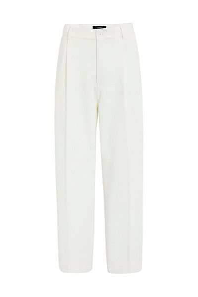 Antioch White Baggy Ribbed Men's Trousers