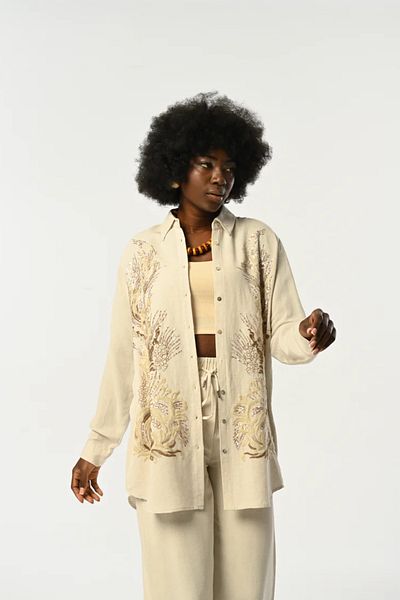 Orfeo Negro Embroidered Linen Shirt