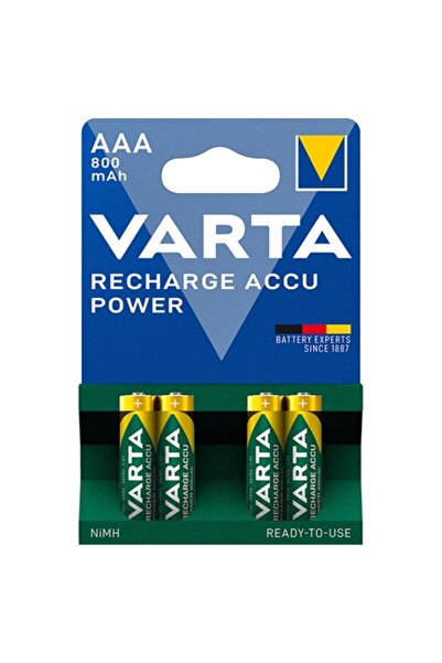 Varta Επαναφορτιζόμενες Μπαταρίες NiMH AAA 800mAh, Συσκευασία 4 τεμαχίων