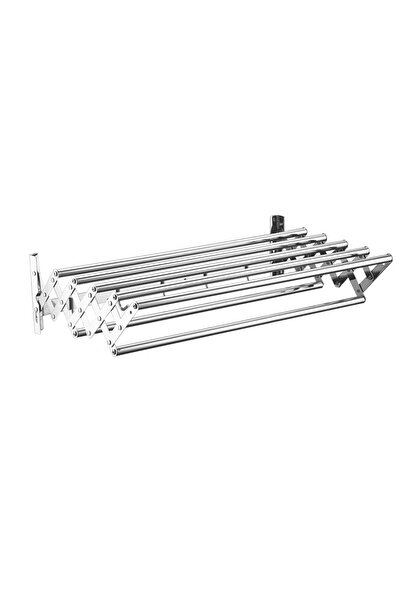 Viyogo Foldable towel rack, stainless steel, 7 bars, 5 hooks, 12-35.5 cm x 58 cm x 14.5 cm, silver