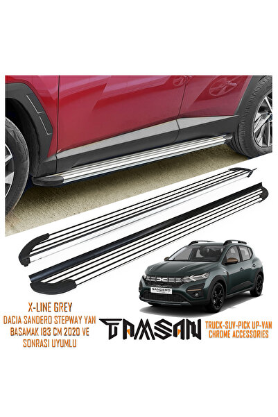 TAMSAN DACIA SANDERO STEPWAY X-LINE MODEL YAN BASAMAK GRI 183 CM 2020 VE SONR...