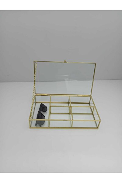 teknotrust 30x20x5 cm Çok Amaçlı Cam Kutu, Dolap ve Makyaj Masası Düzenleyici