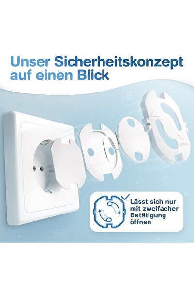 CEDA HOME Set of 20 socket protectors with adhesive, CEDA HOME®, anti-electric shock for children, with twist mechanism
