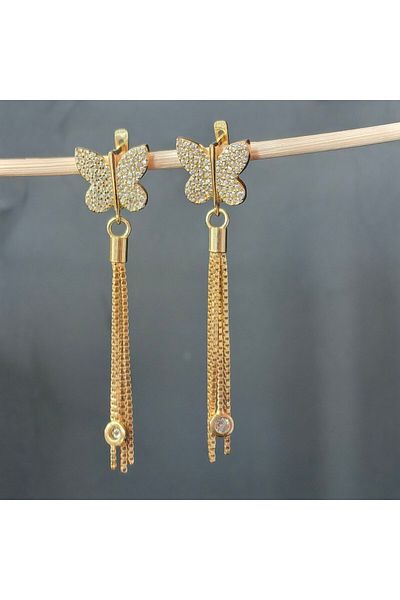 argint 925 Long butterfly earrings
