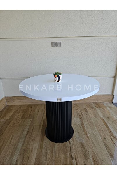 Enkare Mantar Ayaklı Yuvarlak Mdf Masa, Sur Masa, 90 cm | Mutfak, Salon, Kafe...