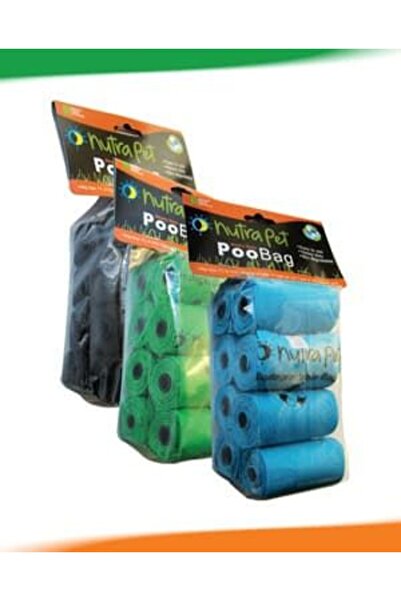 NUTRAPET أكياس براز سوداء 8 لفات مع بطاقة رأسية