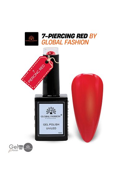 global fashion Crimson Cascade UV/LED Gel Polish Set – 6 Red Soak-Off Shades, 15 ml Glossy, Salon Nail Kit