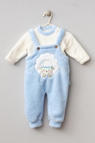 Teddy Pie Cute Lamb Patterned Wellsoft Salopet Jumpsuit
