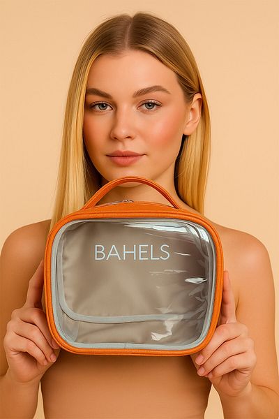 BAHELS Orange Shine Collection Glitter Makeup Travel Bag
