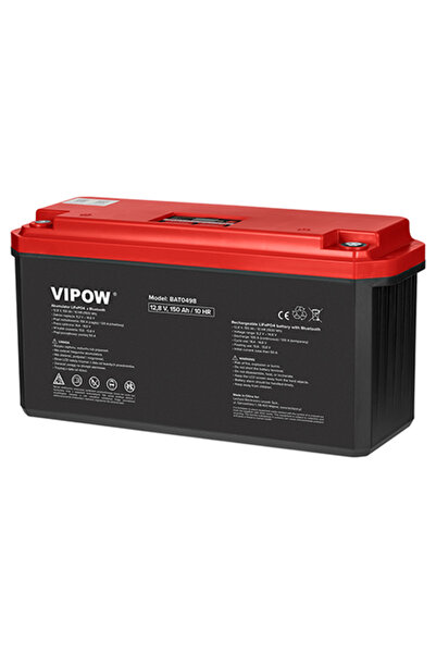 Vipow 12V 150Ah LiFePO4 Bluetooth батерия