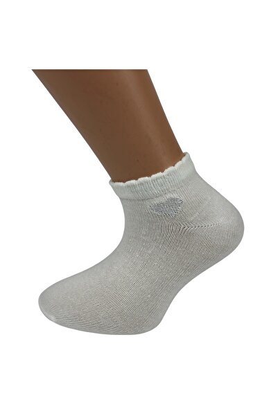 JUST SOCKS 5-парични памучни чорапи за момичета с блестящи сърца