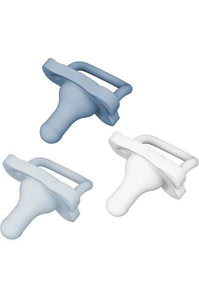 Baby Zone Dr. Brown's Happy Pacifier 100% Silicone for Newborns up to 6 Months, BPA-Free, 3-Piece Pack (White,