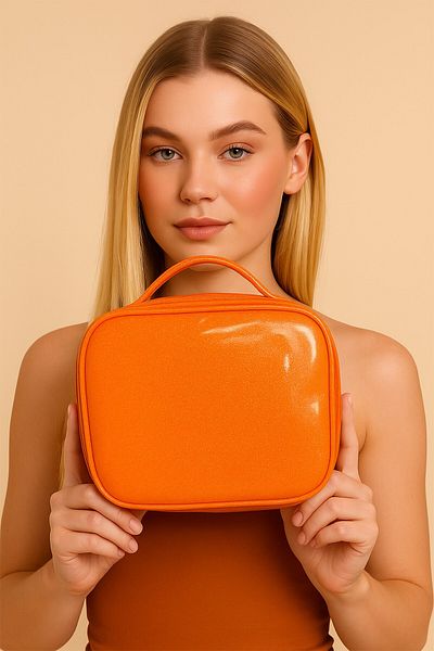 BAHELS Orange Shine Collection Glitter Makeup Travel Bag