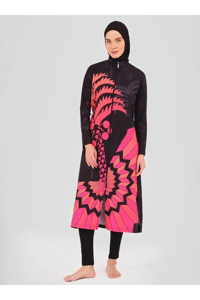 ALFASA Lotus Long Hijab Μαγιό - Φούξια -