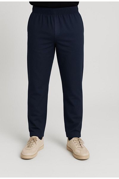 AXXEL Men's Navy Blue Woven Trousers-P2225