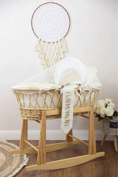 Mini Baby Moses basket + wooden base