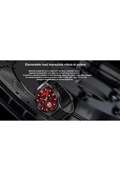 Smart Vibe Έξυπνο ρολόι DT™ WATCH3 MATE, Κλήση Bluetooth, Υποβοήθηση αφής, Βοηθός AI, Μεταλλικό και σιλικόνης, Μαύρο