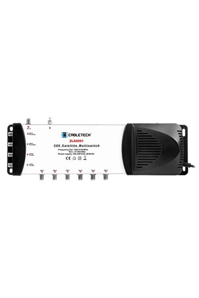 Cabletech Multiswitch amplificat 4x1 cu 6 ieșiri și filtru LTE