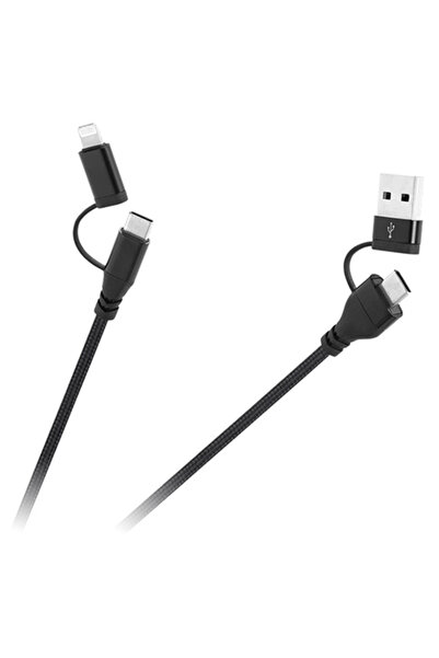 Cabletech CABLU USB A/C - USB C/LIGHTNING (2+2) 1M