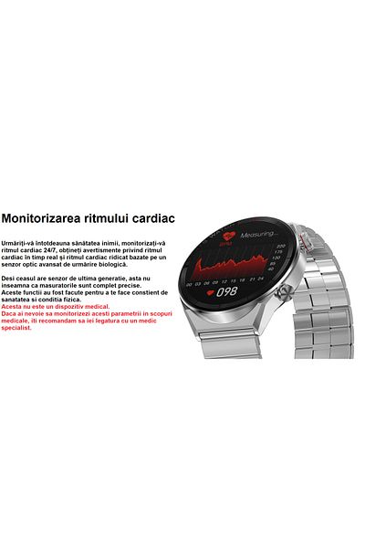 Smart Vibe Smartwatch DT™ WATCH3 MATE, Bluetooth Call, Assistive Touch, AI Assistant, Metallic and Silicon, Black