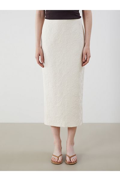 LC Waikiki Floral Tube Skirt with Zipper at the Waist