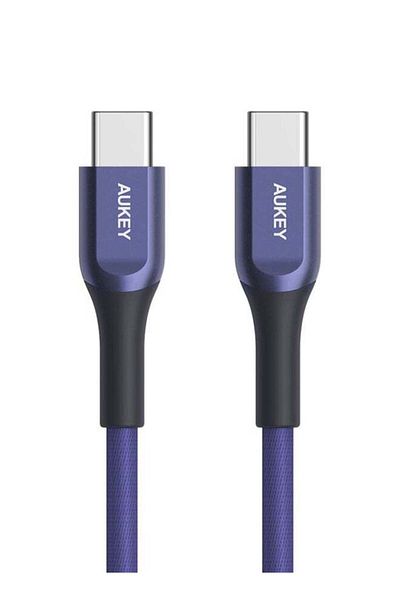 AUKEY كابل Kevlar Core USB-C إلى C كابل شحن سريع 2 متر USB C إلى USB C لأجهزة iPhone 16 15 Pro Max iPad mini