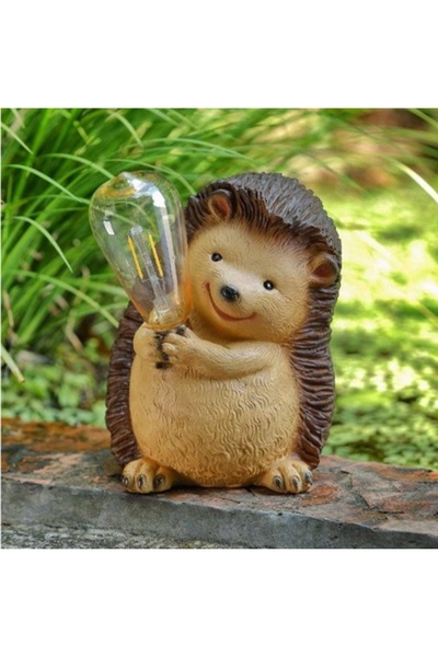 OMC OMC LED solar lamp, hedgehog, polyresin, brown, 22.5 cm
