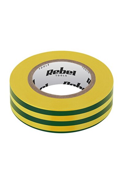 Rebel Bandă izolatoare electrică verde/galbenă 0.13mm x 19mm x 10yd