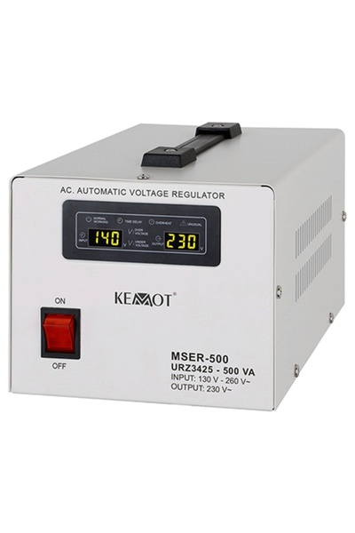Kemot Stabilizator de tensiune servo de 500VA cu priză dublă și afișaj LED