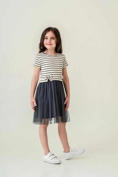 My Hanne Line Pattern Ruffle Girl Dress 006