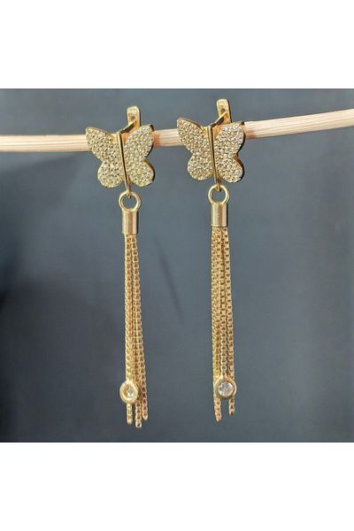 argint 925 Long butterfly earrings