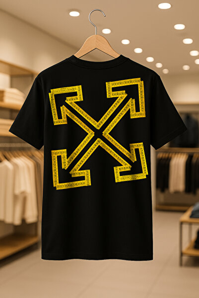 SELF CONTROL Tricou cu bandă de măsurare Off-White Logo Design imprimat overs...