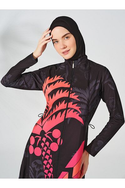 ALFASA Lotus Long Hijab Μαγιό - Φούξια -