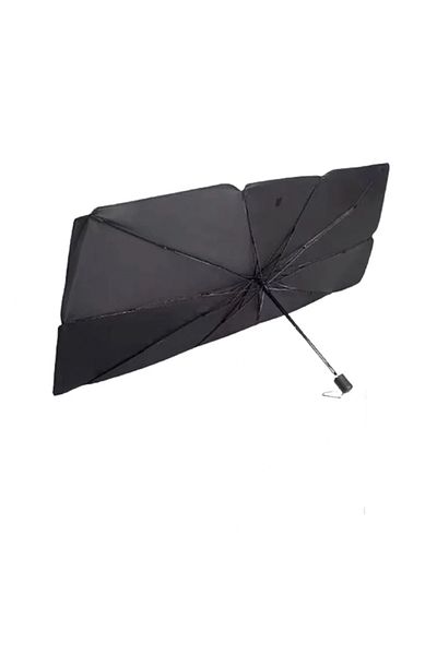 OEM Parasolar auto pliabil universal, formă de umbrelă, negru-argintiu