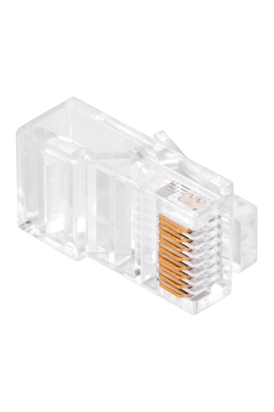 Lechpol Conectori RJ45 8P8C Cat 5e placat cu aur, tip pass-through, pachet de...