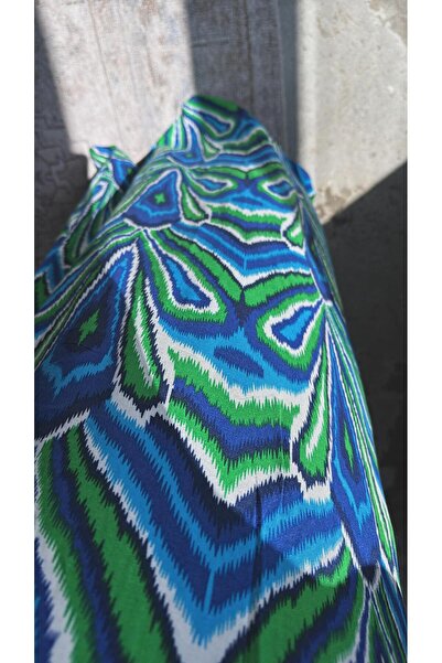 Buket Teke فستان فيسكوز بحزام منقوش باللون الفيروزي