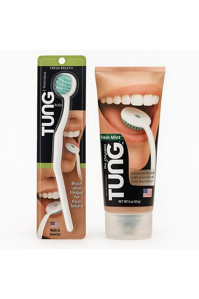 Tung Gel and Brush Tongue Cleaner by Peak Essentials - Starter Pack The Original Tongue Brush